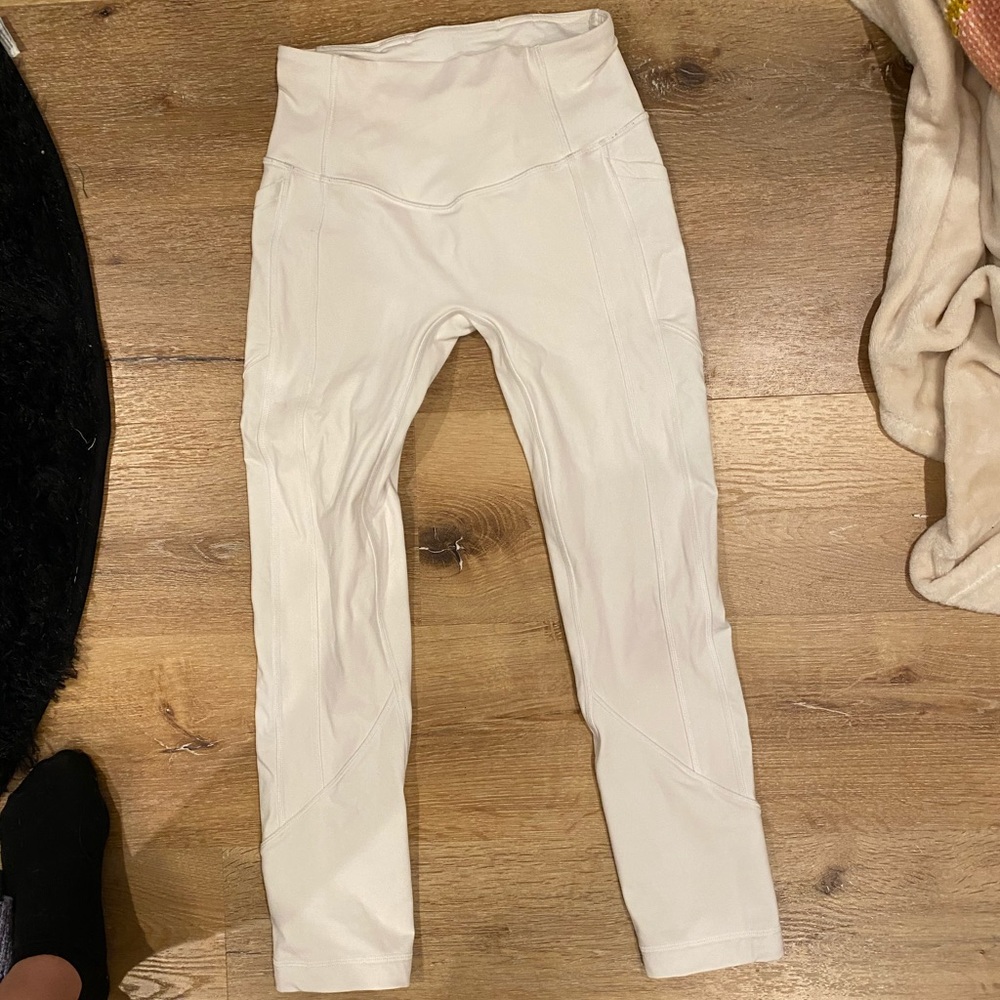 white lulu leggings